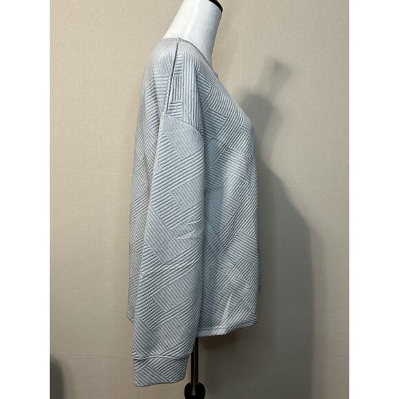 Merokeety Crewneck Long Sleeve Sweater Textured Gray Size Medium NWT - Picture 7 of 12